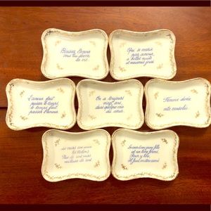 LIMOGES French Quotes porcelain trays - mini